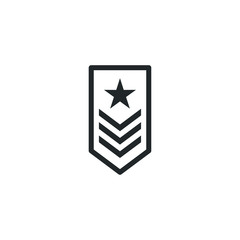 Wall Mural - military rank icon template color editable. Ranking symbol vector sign isolated on white background illustration for graphic and web design.