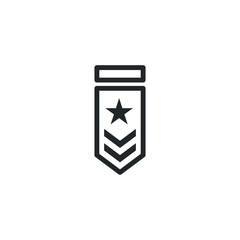 Leinwandbilder - military rank icon template color editable. Ranking symbol vector sign isolated on white background illustration for graphic and web design.