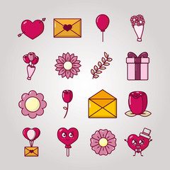 Sticker - bundle of valentines day set icons