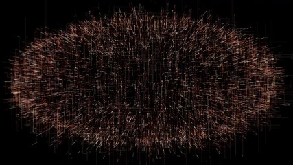 Wall Mural - abstract oval pattern with pulsating lines on black background