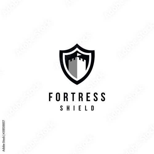 Fotografía Vector castle and shield logo combination