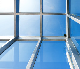 Wall Mural - Transparent glass roof of a modern building