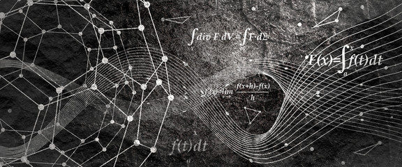 Wall Mural - technology, chemistry and science banner design template. molecule and communication pattern. connec
