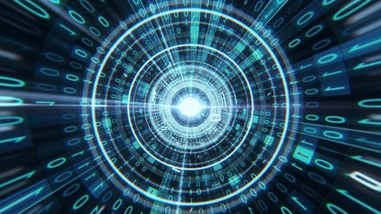 Wall Mural - data vortex.data flow.big data tunnel.data transmission