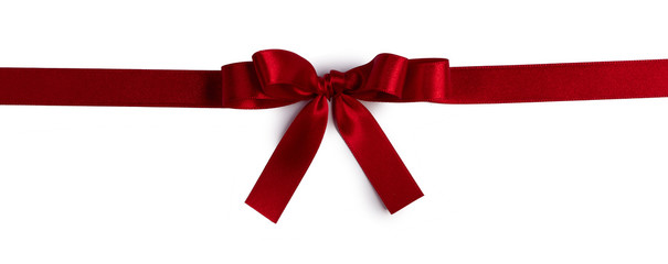 Wall Mural - Red bow isolated on white