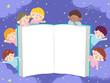 Kids Pajama Open Book Night Story Illustration