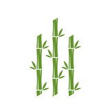 Fototapeta Sypialnia - Bamboo logo template. Green bamboo trees vector design. Bamboo stem logotype