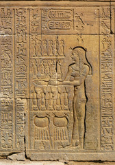 Wall Mural - Hieroglyphic carvings in ancient temple