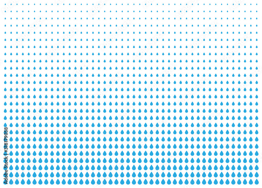 Vertical blue gradient halftone drip dots background. Water template ...