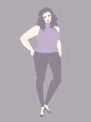 Wall Mural - Woman Plus Size Model Illustration