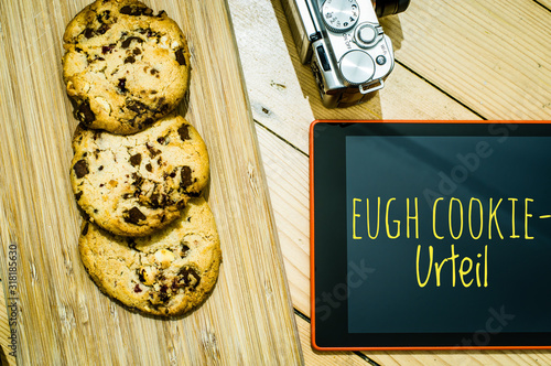 Cookies Mit Einem Tablet Zur Verdeutlichung Von Cookie Bannern Fur Websites Mit Auf Deutsch Eugh Cookie Urteil In Englisch Ecj Cookie Judgment Comprar Esta Foto De Stock Y Explorar Imagenes Similares En Adobe