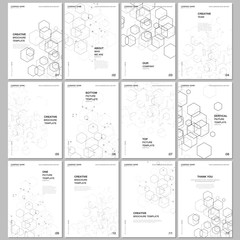 A4 brochure layout of covers design templates for flyer leaflet, A4 brochure design, report, presentation, magazine cover, book design. Digital business process automation concept vector infographic.
