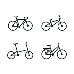 Aufkleber - Bicycle icon template color editable. Bike symbol vector sign isolated on white background illustration for graphic and web design.