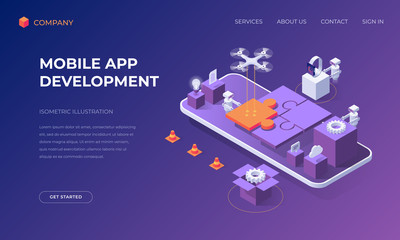Poster - Landing page for mobile app development