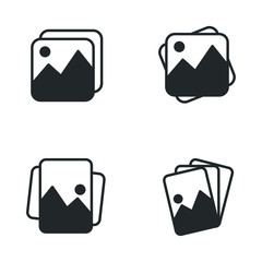 Aufkleber - Premium picture icon template color editable. Pictures symbol vector sign isolated on white background illustration for graphic and web design.