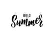 © Дарья Михайлова - Hello summer hand lettering text as logotype, label, badge, icon, postcard, card, invitation, banner template. Special summer sale typography poster. Vector illustration.