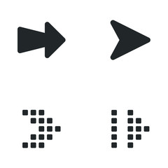 Leinwandbilder - Right black arrows icon template color editable. black arrow symbol vector sign isolated on white background illustration for graphic and web design.