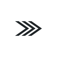 Fototapete - Right black arrows icon template color editable. black arrow symbol vector sign isolated on white background illustration for graphic and web design.