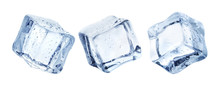 Set Of Ice Cubes, Isolated On White