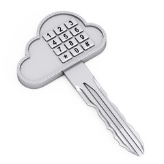 Aufkleber - Internet Security Concept. Cloud Key with Digital Entry Keypad. 3d Rendering