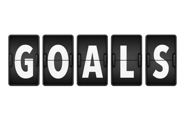Aufkleber - Goals Sign as Flip Countdown Mechanical Airport Board. 3d Rendering