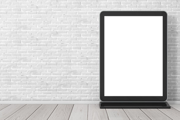 Poster - Blank Trade Show LCD Screen Stand as Template for Your Design. 3d Rendering