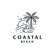 Vintage Coastal Beach Logo Design