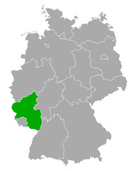 Naklejka na meble Karte von Rheinland-Pfalz in Deutschland