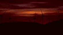 Timelapse Of Windmills And Windpower At Sunset Outside Of Mojave, California
