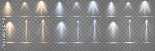 Fotografía Set of spotlight shines on the stage, scene, podium