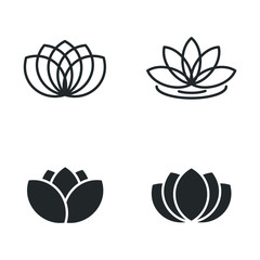 Aufkleber - Lotus icon template color editable. Harmony symbol vector sign isolated on white background illustration for graphic and web design.