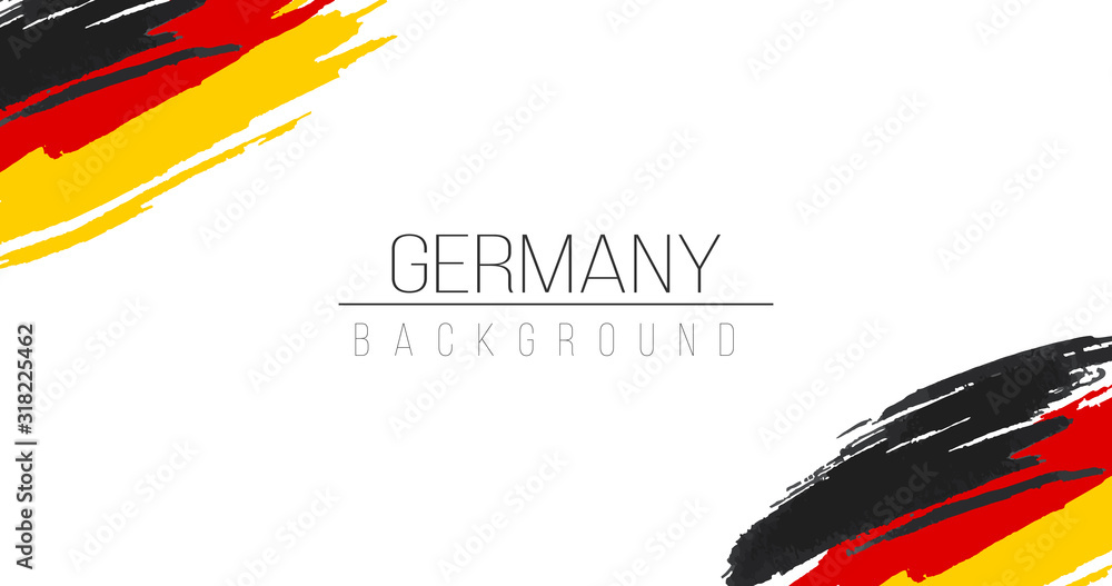 Germany flag brush style background with stripes. Stock vector illustration isolated on white background. - obrazy, fototapety, plakaty 