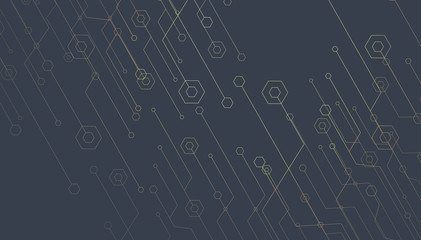 Wall Mural - abstract lines background. technology connection digital data and big data concept.
