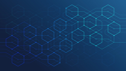 Wall Mural - abstract geometric lines. connection and social network. concept with lines and dots. minimalistic d
