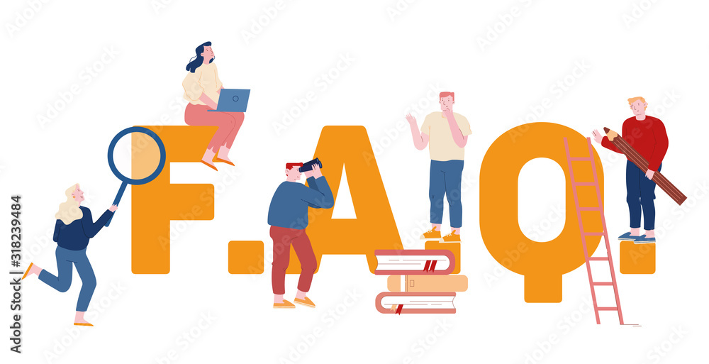 Frequently Asked Questions Concept. People Characters Standing near Faq ...