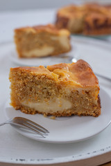 home made carrot cake cheesecake on a table