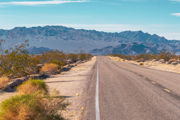 Poster - Scenic view of a road heading towards Death Valley California