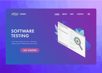 Wall Mural - software testing concept. program code screen with debugging development process. bug fixing it-soft