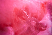 Abstract Bright Swirling Smoke, Valentines Day Background. Vibrant Colorful Fog, Exciting Perfume Fragrance, Hookah Backdrop. Contrasting Colors Of Love, Passion, Sensual Sex