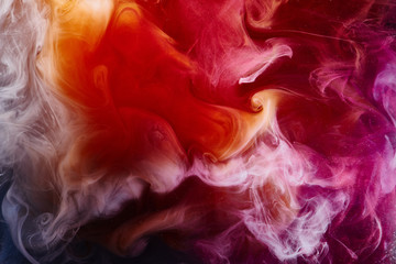 abstract bright swirling smoke, valentines day background. vibrant colorful fog, exciting perfume fr