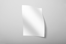 Real Photo, Blank Letterhead, Flyer, Poster Template. Isolated On Grey Background To Place Your Design. 