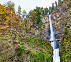 Sticker - Multnomah Falls in the Columbia River Gorge, USA