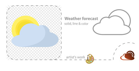 weather forecast flat, solid, line icon