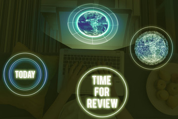 Wall Mural - word writing text time for review. business photo showcasing evaluation feedback moment perforanalys