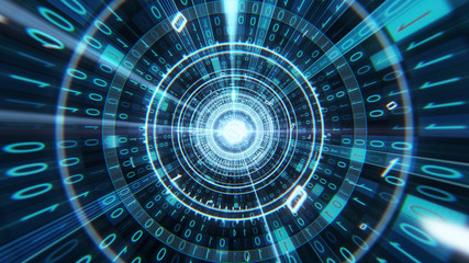Wall Mural - data channel shuttle.data vortex.big data.data flow.