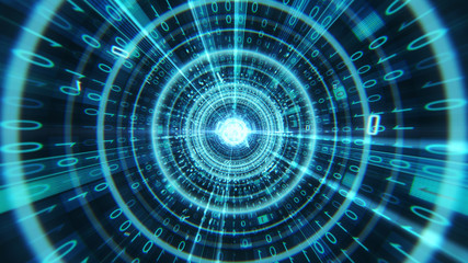 Wall Mural - data channel shuttle.data vortex.big data.data flow.