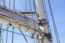 Middle Part Of The Mast Of Tall Ship