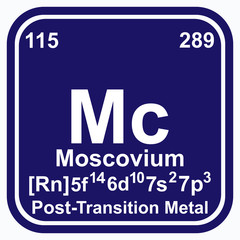 Wall Mural - Moscovium Periodic Table of the Elements Vector illustration eps 10