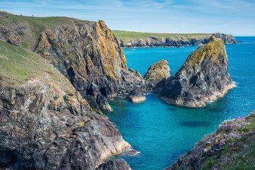 Wall Mural - Dramatic scenery at Kynance Cove on the Lizard peninsula, Cornwall, England, United Kingdom, Europe.