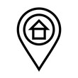 Hometown House Location Icon on white background to use in web application interface. It can also be used for travel and tourism industry.